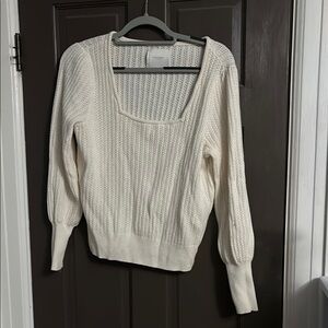 Lucky Brand Cream Scoop Neck Sweater